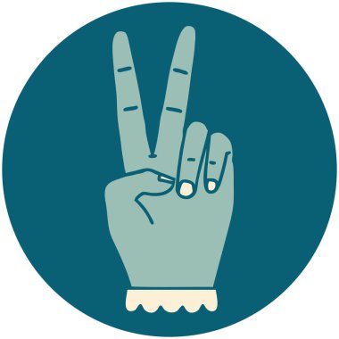 Barış sembolü. İki parmak hareketi.