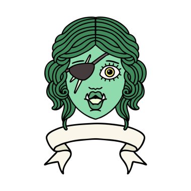 Sancaklı Retro Dövme Biçimli Ork karakter yüzü