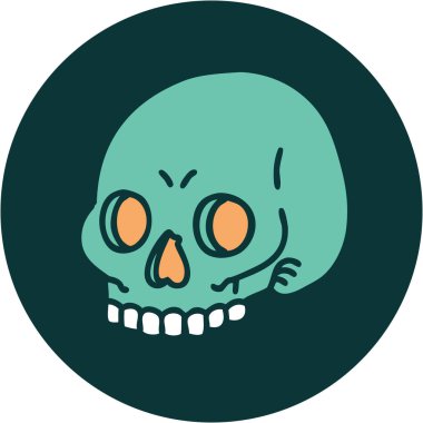 Bir kafatasının ikonik dövme şekli