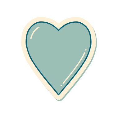 Dövme çıkartması geleneksel bir kalp tarzında.