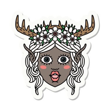 Bir Elf Druid karakterinin çıkartması