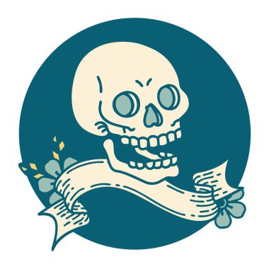 kafatası sancağıyla dövme biçimi simgesi