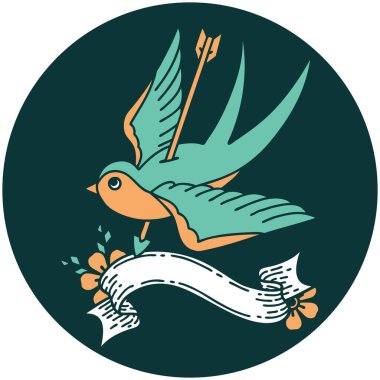 bir kırlangıç bayrağıyla dövme biçimi simgesi