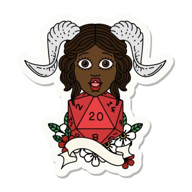 Doğal yirmilik zarla yapıştırılmış etiket.