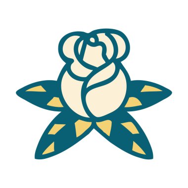 Tek bir gülün ikonik dövme görüntüsü