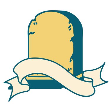 Mezar taşının bayrağıyla geleneksel dövme