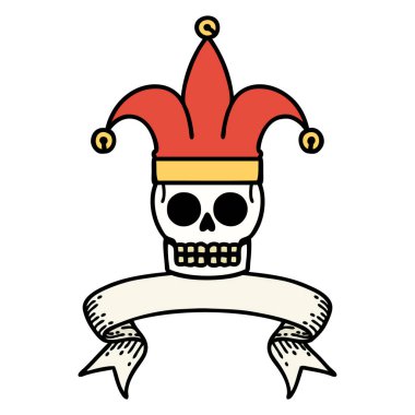 Geleneksel dövmeli kafatası soytarısı