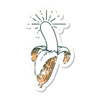 Eski bir dövme etiketi, soyulmuş muz.