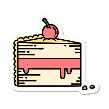 Dövme etiketi geleneksel pasta dilimi tarzında.