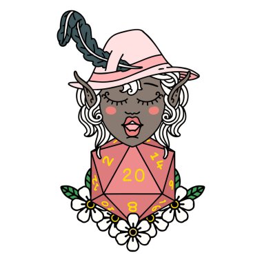 Retro Dövme Biçimi 20 zarlı elf karakteri