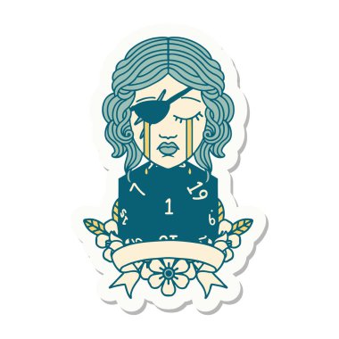 Ağlayan bir insan hırsızının etiketi, doğal bir ruloyla