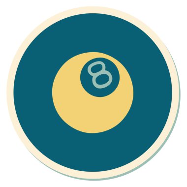 Geleneksel 8 top stili dövme çıkartması