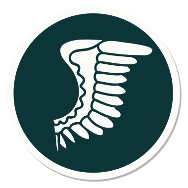 Geleneksel bir kanat stiliyle dövme çıkartması