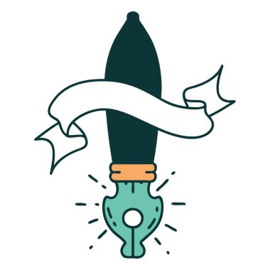 Dövme stili dolma kalemli parşömen.