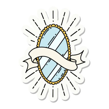 Dövme stili parlak ayna çıkartması.