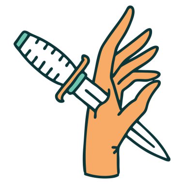 Elinde hançer resmi olan ikonik dövme.