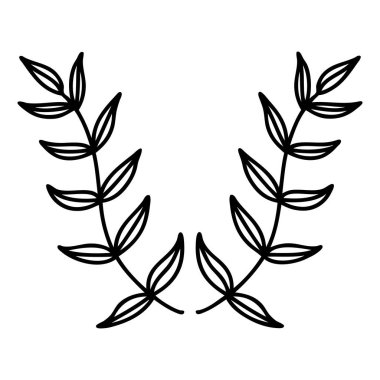 defne şeklinde siyah çizgi dövmesi