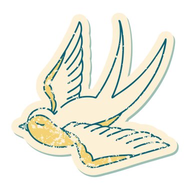 Bir kırlangıcın sembolik dövmeli görüntüsü