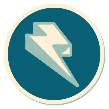 Geleneksel yıldırım stili dövme etiketi