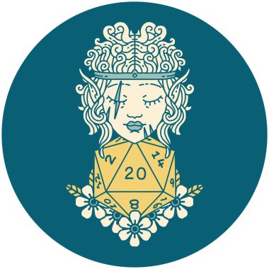 Retro Dövme Tarzı Doğal yirmilik zarlı barbar karakter