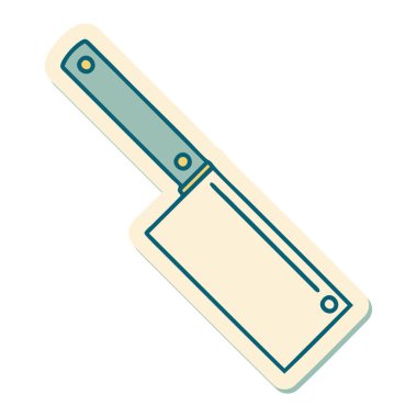 Geleneksel stil bir et satırı dövmesi çıkartması