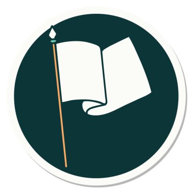 Geleneksel bayrak stili dövme çıkartması