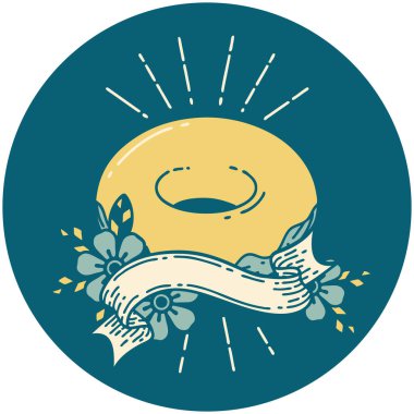 Dövme stili buzlu çöreğin simgesi