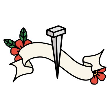 Demir çivi sancağıyla geleneksel dövme