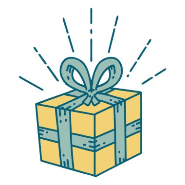 Geleneksel dövme stili bir Noel hediyesi.