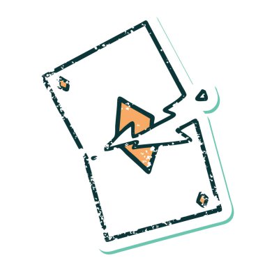 Yırtık bir kartın sembolik dövmeli resmi