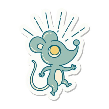 Dövme stili fare karakterinin çıkartması