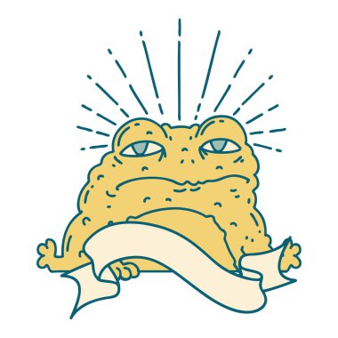 Dövme stili karakteri olan kaydırma pankartı