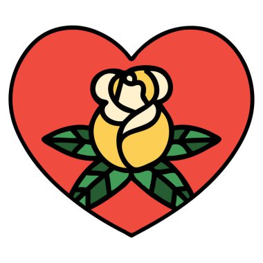 Geleneksel kalp ve çiçek şeklinde dövme.