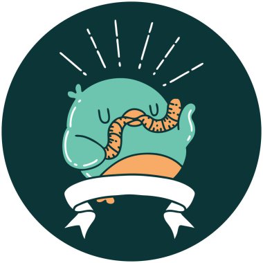 Solucan dövmeli Robin ikonu.