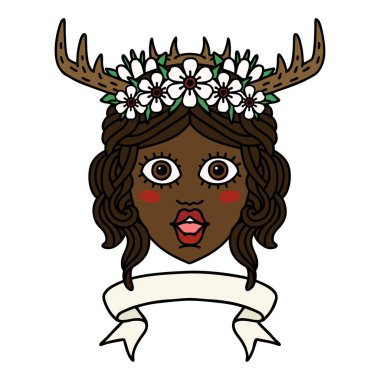 Retro Dövme Biçimli İnsan Druid karakteri