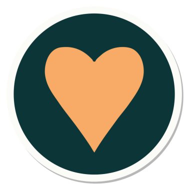 Dövme çıkartması geleneksel bir kalp tarzında.