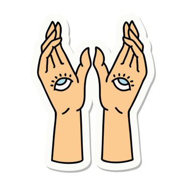 Geleneksel mistik eller stiliyle dövme çıkartması