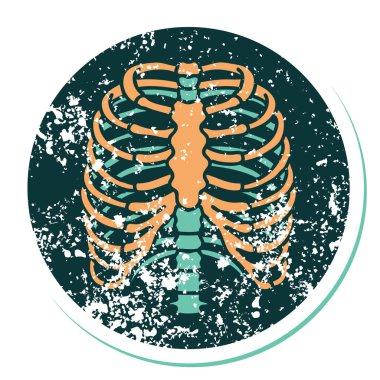 Göğüs kafesinin sembolik dövmesi.