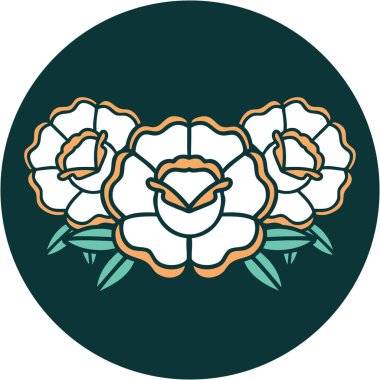 Bir buket çiçeğin ikonik dövme görüntüsü