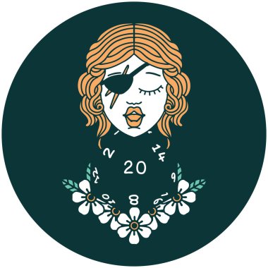 Doğal yirmi zarlı düzenbaz insan simgesi