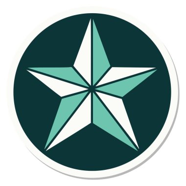 Geleneksel bir yıldız stiliyle dövme çıkartması