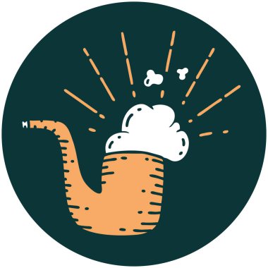 Dövme stili tüttürme piposunun simgesi