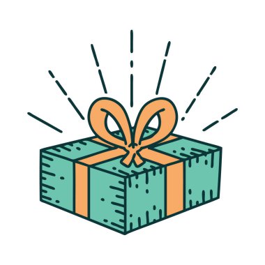 Geleneksel dövme stili bir Noel hediyesi.