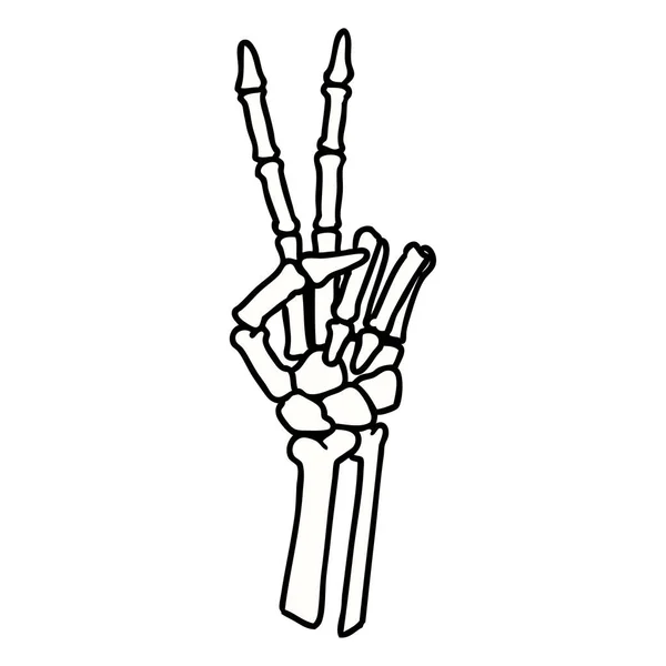 用骷髅的传统风格纹身表示和平的标志 — 图库矢量图片