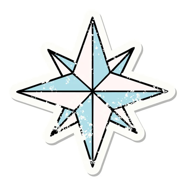 Татуировка Наклейкой Традиционном Стиле Звезды — стоковый вектор