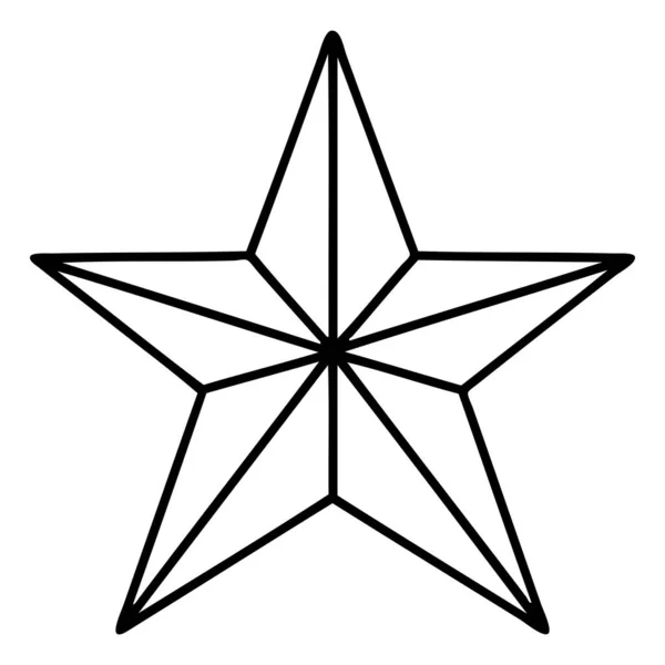Татуировка Стиле Чёрной Линии Звезды — стоковый вектор
