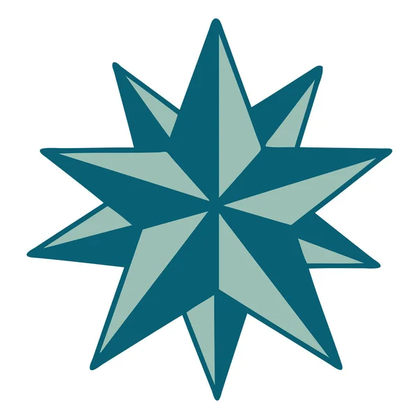 Ikonický Obrázek Hvězdy Stylu Tetování — Stockový vektor