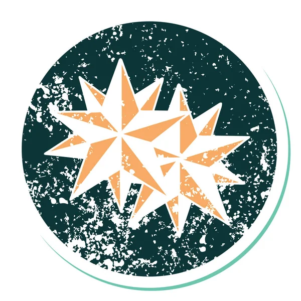 Иконическое Изображение Звезд Стиле Наклейки Стикером — стоковый вектор