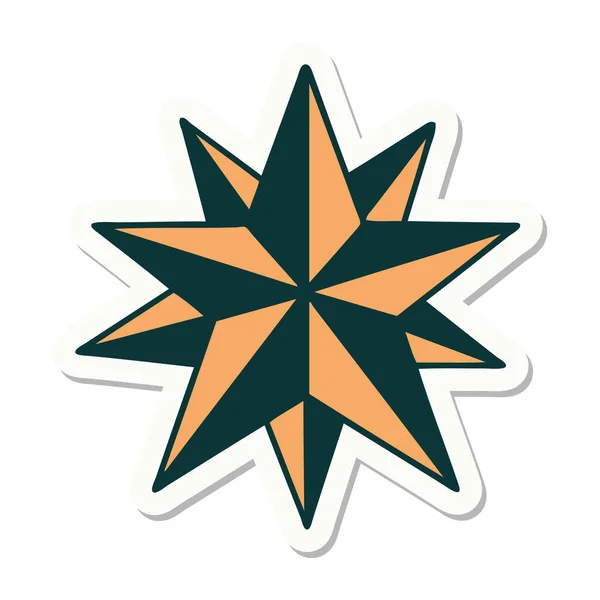Nálepka Tetování Tradičním Stylu Hvězdy — Stockový vektor