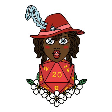 Retro Dövme Tarzı 20 zarlı insan ozanı